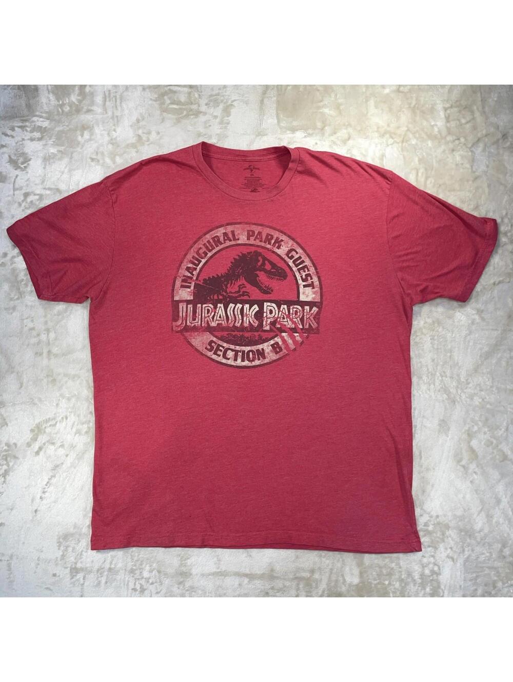 Jurassic Park T-Shirt “Inaugural Park Guest” Men’s 2XL Red Universal Studios Tee